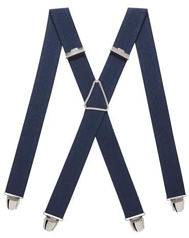 Pierrot Hosenträger für Herren Breit Made in Germany/France - Ultrastarker Gummizug & 4 Extra Starke X-Clips - Verstellbare Länge bis zu 130cm - Garantie auf Lebenszeit