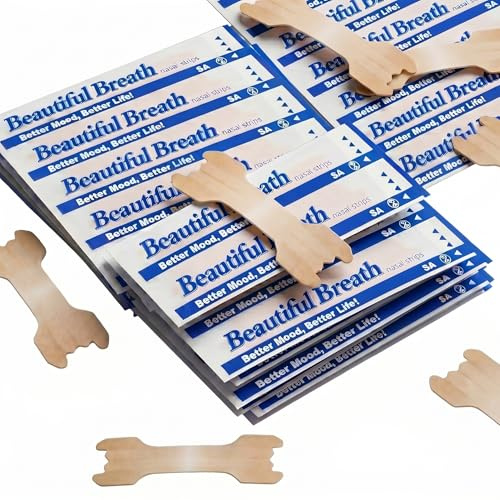 Nasenpflaster Schnarchen 100 Stück, Schnarchstopper Pflaster, Anti-Schnarch-Pflaster, Nasenstrips Größe l (66 x 19 mm) Nasenstrips gegen Schnarchen, Zum Schlafen und Sport, Verbesserung der Atmung