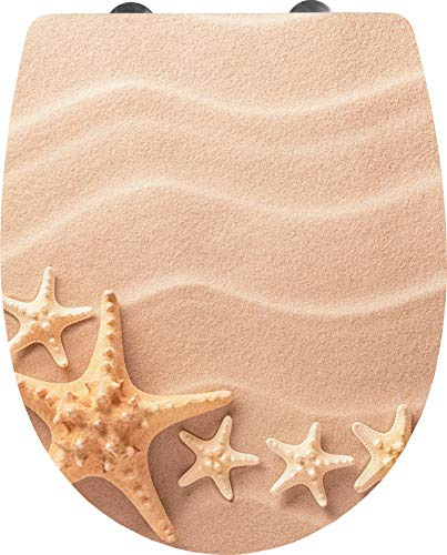 Cornat WC-Sitz Sand – Außergewöhnliche 3D-Optik – Klodeckel | Pflegeleichter Thermoplast – Quick up und Clean Funktion – Absenkautomatik – Bequeme Montage von oben – Toilettensitz