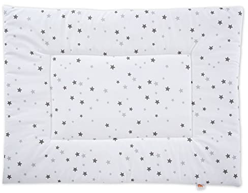FabiMax Laufgittereinlage für Laufgitter 75x100 cm, graue Sterne auf weiß