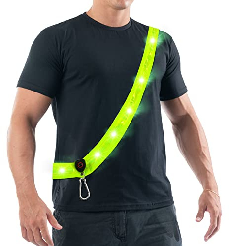 TaimeiMao Lauflicht Joggen mit Reflektoren, USB-Ladbarer LED-Sicherheitsgürtel mit Reflektoren, LED Lauflampe Reflektor, für Joggen Hundewandern Laufen Outdoor Sports