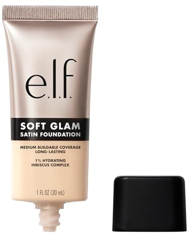 e.l.f. Soft Glam Foundation, Mittlere Deckkraft, Langanhaltende & Aufbauende Foundation Für Ein Glattes, Seidenmattes Finish, Vegan & Tierversuchsfrei, 11 Fair Neutral