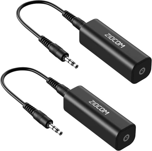 ZIOCOM Entstörfilter, Ground Loop Isolator für Heim Stereo System/Bluetooth-Lautsprecher, Audio Filter mit 3.5 mm Audiokabel, Audio Isolator, Filter Noise, Entstörfilter Klinke（2 Packungen）