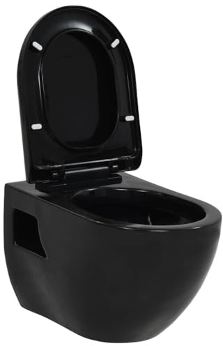 vidaXL Wand-WC Keramik Schwarz