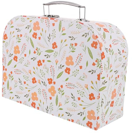 GALPADA Blumenmuster Tragbare Aufbewahrungsbox für Kinder Einschulung Feier | Papierkarton und Legierung, Kreative Kasten für Schlafzimmer oder Schreibtisch, Ordentliches Verstauen