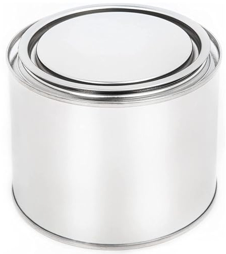 BenBow Weißblechdose 4x 500 ml mit Eindrückdeckel - luftdicht, undurchsichtig, leer, rund - Aufbewahrungsbehälter