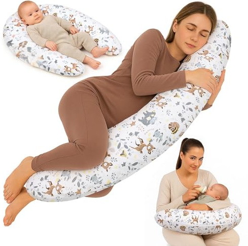 Totsy Baby Stillkissen XXL Schwangerschaftskissen 190 cm - Pregnancy Pillow Body Pillow Seitenschläferkissen Schlafkissen Lagerungskissen Kissen mit Bezug aus Baumwolle Oeko-Tex