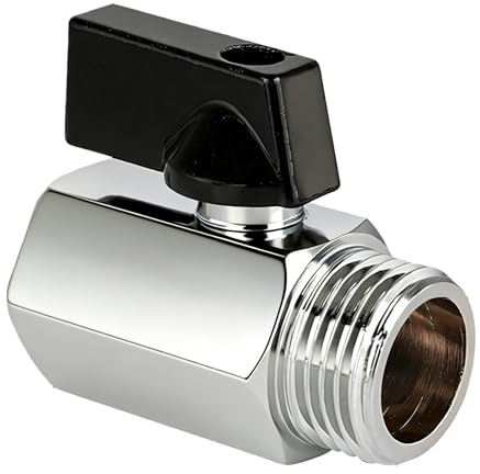 Messing Mini Kugelhahn G1/2" IG x AG,DN15,Mini-Kugelhahn Absperrhahn,Absperrventil verchromt G1/2" Innen(Ø19,5mm) x Außen(Ø20,3mm),Gewindefitting Messing Anschlussstücke
