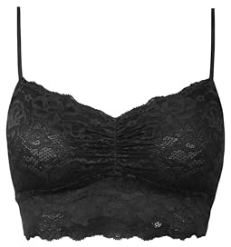 Snocks Spitzen-BH ohne Bügel mit verstellbaren Trägern & elastischem Bund – weich, atmungsaktiv & komfortabel – Bustier Damen im sinnlichen Design & bügellos – Gr. XS-XL