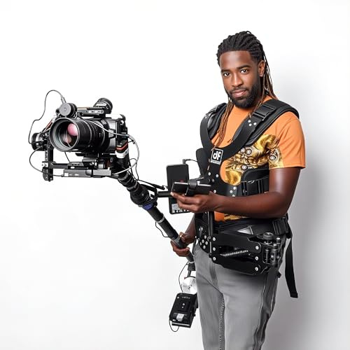 DF DIGITALFOTO Thanos Pro II Stützweste Steadicam System für Crane 3s RS 2/RSC 2 Gimbal mit Drehbarem Einbeinstativ, Kompatibel mit Allen Gimbals mit 1/4 oder 3/8 Zoll Schraubenloch