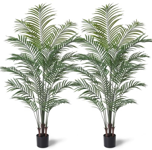 CROSOFMI Künstliche Pflanze Areca-Palme, 170 cm, künstliche Pflanze für den Innen- und Außenbereich, Kunstpflanze im Topf, Kunststoff, künstliche Pflanze, Wohnzimmer, Balkon, Schlafzimmer, Grün,