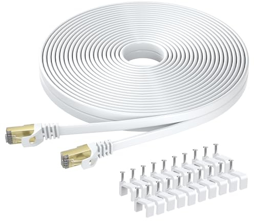 BUSOHE Cat 8 Lan Kabel 50meter, Hochgeschwindigkeits- Gigabit RJ45 LAN Netzwerkkabel, 40Gbps 2000Mhz Internet Patchkabel Kompatibel mit Router, Modem, PC, Laptop, Drucker