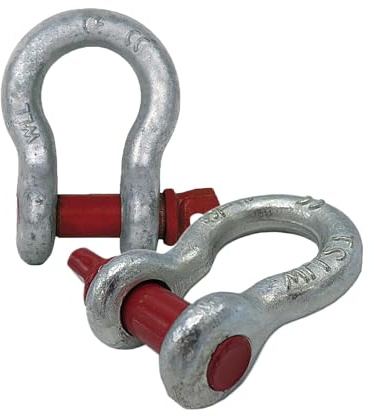 DOJA Industrial | Stahl Schäkel |Pack 2| 2 tonnen | Schekel groß perfekt zum und Heben mit Schlinge | Schaekel verzinkt fur Anker oder 4x4 Offroad zubehör karabiner Slackline kettenzug spanngurte