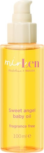 minLen Sweet Angel Baby Oil - Naturkosmetik Babyöl mit Kokosöl & Sesamöl für samtweiche Haut – Natürliches Körperpflege Körperöl zur Reinigung/Massage für Babys & Kinder (vegan, parfümfrei, 100ml)