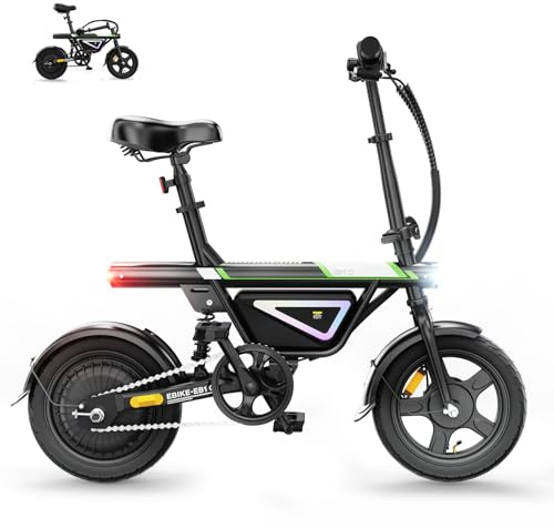 Finbike E Bike Klapprad,14 Zoll Elektrofahrrad 12Ah Akku Diebstahlschutz,Ebike mit 2.6H Schnellladung,250W Motor,3 Fahrmodi,Sitzhöhe Verstellbar,Reichweite Max 50Km,E Klapprad für Herren Damen