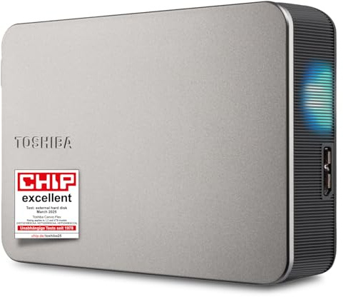 TOSHIBA Canvio Flex 4TB - tragbare Externe 2,5''-Festplatte (HDD) für Mac, Windows PC, Smartphone und Tablet, kompatibel mit den meisten USB-C- und USB-A-Geräten, warmes Silber (HDTX240ESCCA)