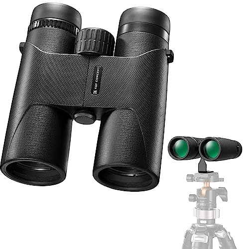 K&F Concept Fernglas Erwachsene 10 * 42 HD Ferngläser Schwarz BAK4 | mit Stativumbauhalterung für Vogelbeobachtung, Jagd, Wandern, Sightseeing