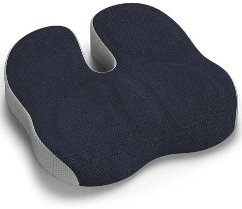 Juspota Orthopädisches Sitzkissen, Ergonomisches Sitzkissen Bürostuhl, Steissbeinkissen Entlastung, Komfortabel Sitzkissens Stuhl, Stress Abbauen Stuhlkissen Sitzpolster für Auto Büro - Dunkelgrau