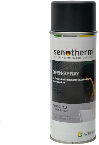 Senotherm Ofenspray Gussgrau hitzebeständiger Ofen Lack Farbe Spray 400 ml AdoroSol Vertriebs GmbH