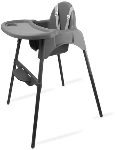 YIHAKIDS Hochstuhl Baby, 2-in-1 Kinderhochstuhl, Verstellbarer Kinderstuhl mit Tisch, Babystuhl Plastik, Kinder Essen Stuhl, Fütterungsstuhl Futterstuhl ab 6 Monate - 3 Jahre (max. 15 kg) - Dunkelgrau