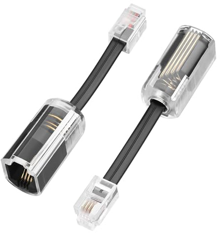 YACSEJAO 2 Stück Telefonkabel Entwirrer 360 Grad drehend Telefonkabel Entwirrer Festnetz RJ9 4P4C Anti-Tangle Telefon Hörerkabel für Schreibtisch Telefon,Festnetz