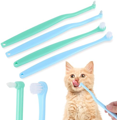 4 Stück Katzenzahnbürste Für Katzen Hundezahnbürste Zahnbürste Weiches Nylon Haustier Zahnbürstes Hunde Klein Katze Zahnpflege Hund Toothbrush Für Empfindliches Zahnfleisch Von Haustieren