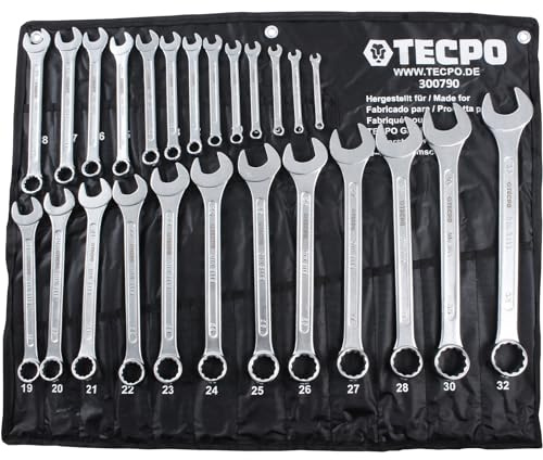 TECPO Maul-Ringschlüssel-Satz 25 Teile Ring Maulschlüssel Werkzeug Schlüssel Set, 6-32mm, 25-teilig