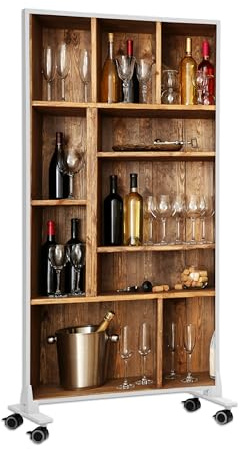 Könighaus Bildheizung Standgerät 1200 Watt - Thermostat | 18-29 m², Motiv: Weinregal, mobile Standheizung, Standfüße, in 2 min warm