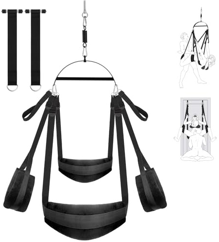 Utimi Liebesschaukel Sexschaukel Für Die Decke und An der Tür hängen Bequeme Sex Swing mit extra breiten Polstern Extra robustes SM Bondage Set Sexspielzeug für Paare, Belastbar Bis 299kg