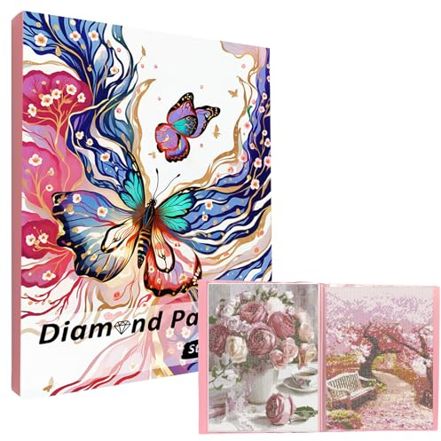 MUFEKUM Diamond Painting Album A3 Mappe Mit 30 Klarsichthüllen | A3 Diamond Paintings Bildersammlung Aufbewahrung Folder Kunststoffmappe für Schmuckarbeiten und Kunstportefeuille