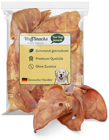 Schweineohren für Hunde | 25 Stück | 100% natürlich | getrocknete Schweineohren | Schweine Ohren | Barf Leckerli von WuffSnacks