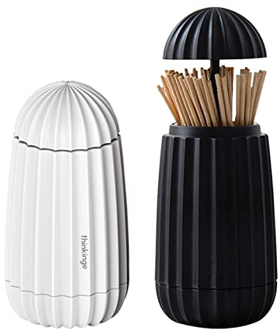 WideSmart 2Pcs Toothpick Holder ​Dispenser,Automatisch Toothpick Dispenser Zahnstocherspender Tragbar Zahnstocherhalter Kunststoff Drücken Spender Zahnstocherboxen Wattestäbchen Zahnstocher Behälter