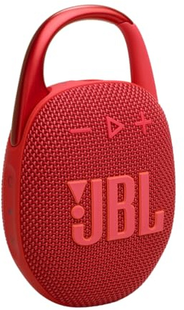 JBL Clip 5 - Rot – Tragbare Bluetooth-Lautsprecher-Box mit JBL Pro Sound, tiefem Bass und Playtime-Boost-Funktion – Wasserfest und staubfest – 12 h Laufzeit
