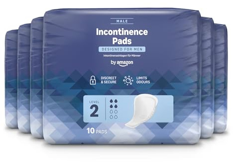 By Amazon Men Incontinence Pads - 60 Pads (6 Packs of 10)
