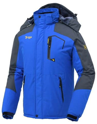 donhobo Softshelljacken Herren Gefüttert Funktionsjacke Wasserdicht Atmungsaktiv Wandern Mantel Outdoor Jacke Winter Skijacke Blau XL