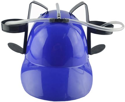 Fangssiy Fauler Bierhut - Trinkhelme,Trinker-Bier- und Soda-Guzzler-Helme, Party-Neuheitsgeschenk mit verstellbarem Riemen, Pink, Gelb, Rot, Blau