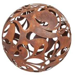 Kapaga - Gartenkugeln Rost - Kugeln für Außen - Deko Garten Vintage - Deko Garten für Kerzen - Kugeln für Draußen - Kugel Außen - (Rost, 26 cm)