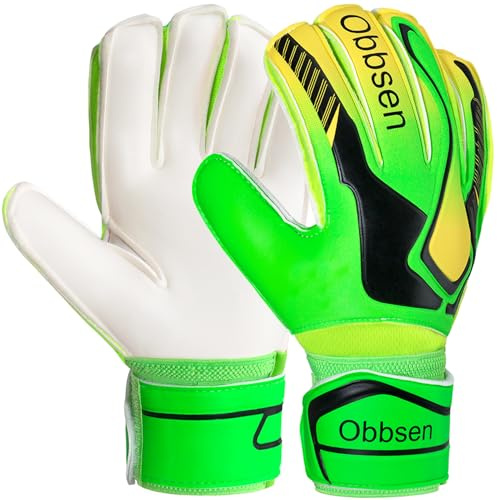 JOYJ Torwarthandschuhe mit Fingersave, Junior Unisex Fußball Torwarthandschuhe Super-Grip mit Dicker Latex, Extreme Starke Kontrolle Torwarthandschuhe für Kinder, Erwachsene und Jugendliche