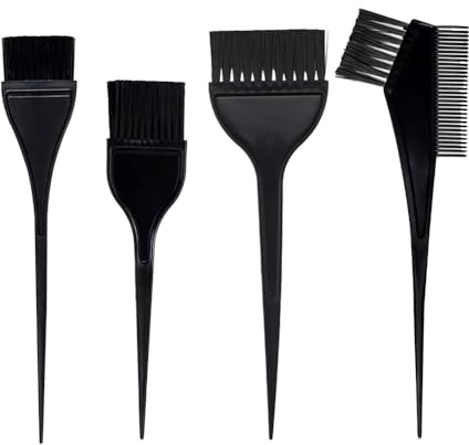 Haarfärbe Bürste, 4 Stk Haarfärbepinsel Set, Pinsel Haare Färben, Haar Färbemittel Kamm Bürsten, Haarfärbepinsel, Applikator Werkzeuge, für Barbershop und Home Coloring