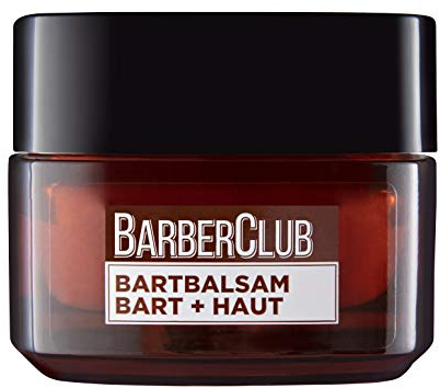L'Oréal Men Expert Bartbalsam Bart + Haut für Männer, Unterstützung beim gesunden Bartwachstum, Beruhigende Bartpflege für Herren mit holzigem Duft und ätherischem Zedernholzöl, Barber Club, 1 x 50 ml
