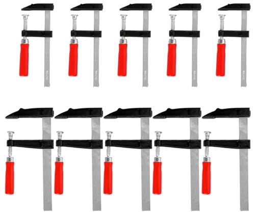 YAYODS 10 Stück Schraubzwingen Set - Schraubzwinge Spannweite 150mm/200mm - Zwingen Maultiefe 50mm/80mm - Schraubzwingen Klein für Holz, Führungsschienen, Präzises Fixieren
