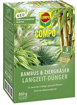 COMPO Bambus & Ziergräser Langzeit-Dünger, Umweltschonendere Rezeptur, 5 Monate Langzeitwirkung, 850 g, 22 m²