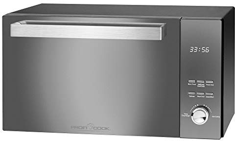 ProfiCook® Mikrowelle mit Grill | 23L | ohne Drehteller | vertikalöffnende Tür | 1000 Watt Grillleistung | auch für eckige Teller | Mikrowellengerät | Mikrowelle ohne Drehteller | PC-MWG 1204