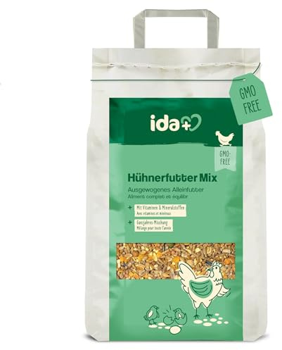 Ida Plus - Hühnerfutter Mix - Ausgewogenes Hühner Alleinfutter - 5 Kg - OHNE GENTECHNIK - Enthält Calcium und Vitamine - Ganzjahresmischung - Bestens für Futterautomaten geeignet