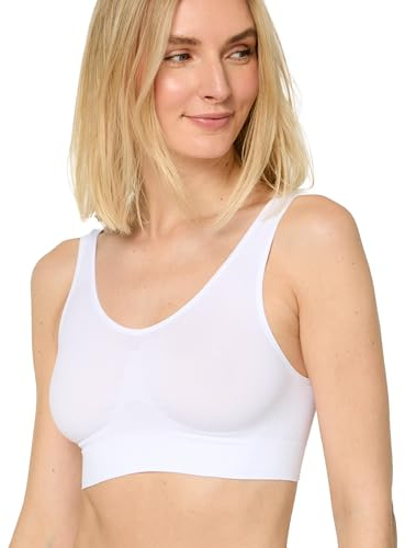 Nur Die Soft Comfort BH Bustier nahtlos ohne Bügel bügelloser Bra Schlaf Bralette mit Breiten Trägern Seamless Damen Mädchen