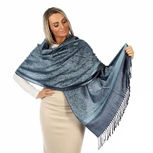 Schal Damen & Halstuch Damen – Weich wie Kaschmir, leicht & stilvoll – Pashmina Tuch mit Fransen – Frühling, Reisen, Alltag & Hochzeiten – Paisley Design-Sommer