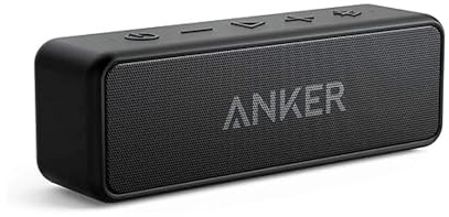 Anker SoundCore 2 Bluetooth Lautsprecher, Duale Bass-Treiber, 24h Wiedergabe, 20m Reichweite, Verbesserter IPX7 Wasserschutz, mit eingebautem Mikrofon, Kabelloser Lautsprecher für iPhone, Samsung usw.