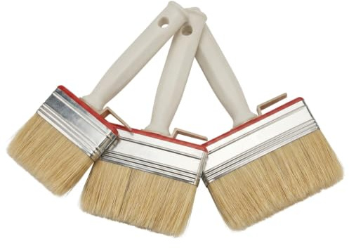 varivendo Flächenstreicher Lasurpinsel Set 3-teilig für Lackfarben Holzöle | Pinsel für Lacke, Lasuren, Öle und Farben im praktischen Set