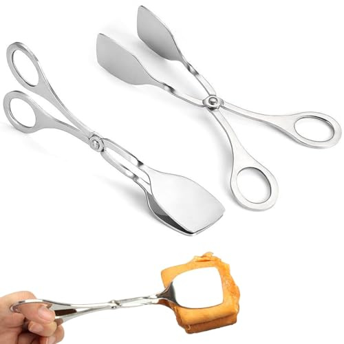 2 Stück Gebäckzange,Küchenzange,Servierzange,Küchenzange Edelstahl,Zange Küche,Würstchenzange,Servierzange Edelstahl,Küchenzangen Für Grillzange,Kochzange,Fleischzange,3.5 * 18.3cm