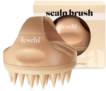feschi Silikon Kopfhaut Massagebürste | Zur Einarbeitung von Haarpflegeprodukten | Fördert Durchblutung der Kopfhaut & regt Haarwuchs an | kann helfen Schuppen zu reduzieren | Scalp Brush